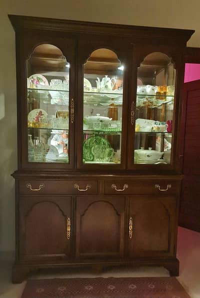 American Drexel Heritage Cherry Wood 2-Piece Display Cabinet