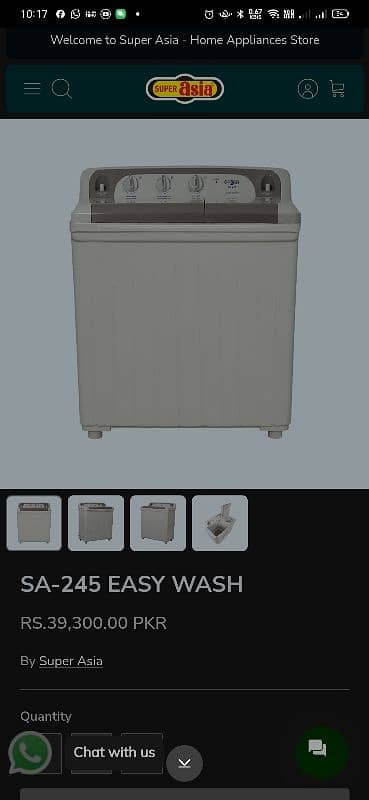 Super Asia washing machine with dryer model no SA-245