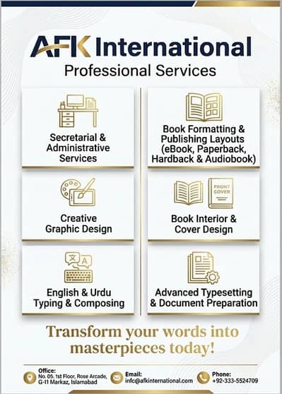 Expert English & Urdu Typing, Book Formatting & Design Services