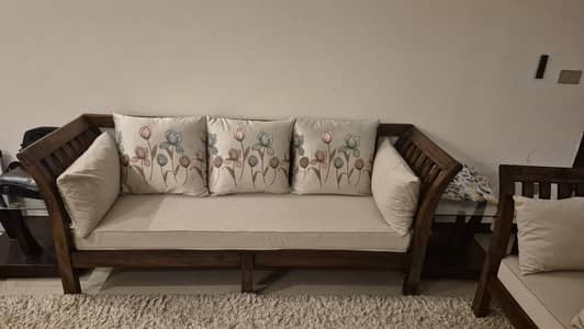 wooden sofa , brand new poshish
