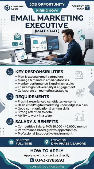 Job Opportunity: Email Marketing Executive (Male Staff)