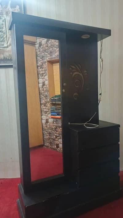 Solid Wood Dressing Table, Full Mirror, and Drawers