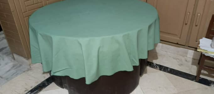4 Seater Round Dining Table | Wooden + Glass Top | Good Condition