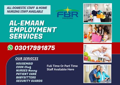 We Provide All Domestic Staff House Maids Babysitters Driver Cook Chef