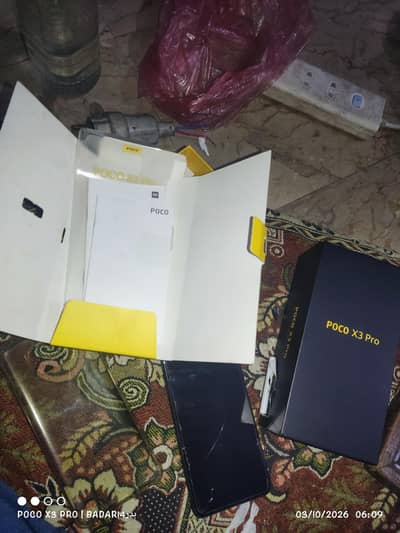 Poco x3 pro with box official PTA  8gb/256 gb