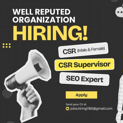 SEO Expert, Call Center Supervisor, Call Center Representative