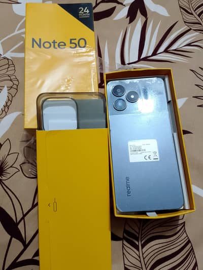 Realme note 50 4/64 with box and orignal cover and charger