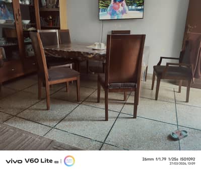 pure wood dining table and chairs