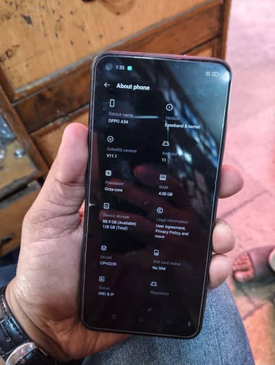 Oppo A54 4gb ram 128 rom