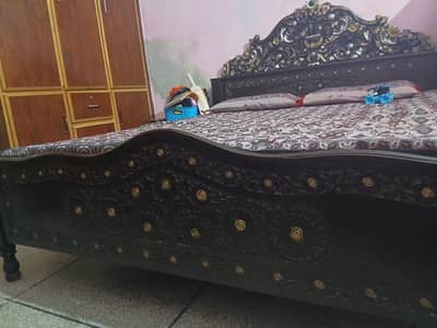 Pure wooden bed queen size