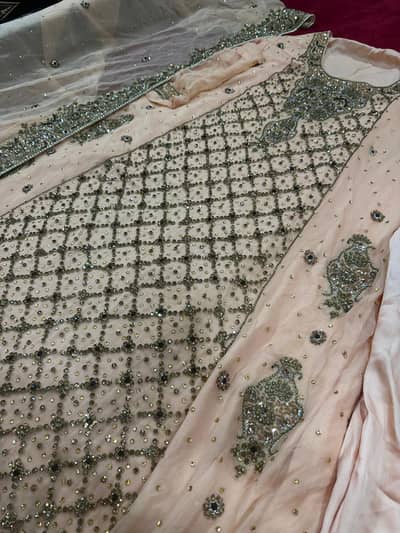 Graceful Peach Embroidered Party Wear