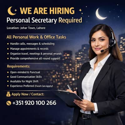 female Assistant required CEO post