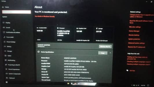 Lenovo Laptop i7 6th Gen | 8GB RAM | 240GB SSD | Battery 1 Hour