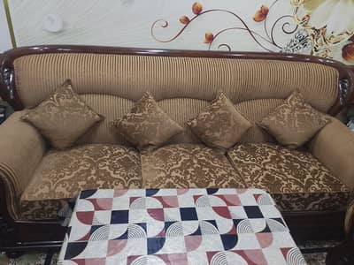 pure lakari ka sofat set 5 seater with deewan with table set