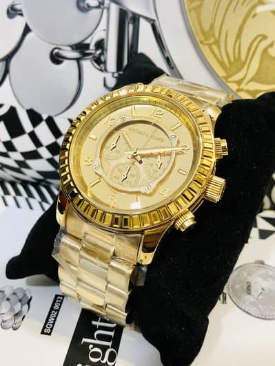 MICHAEL KORS-GOLD TONE-NEW WATCH-SEIKO CITIZEN CASIO ARMANI OMAX FOSSI