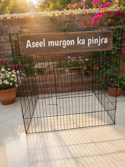 aseel murgion k folding pinjre