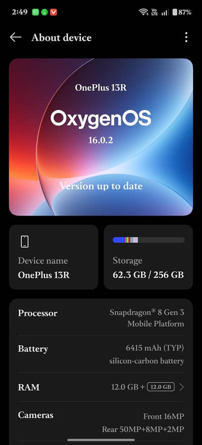 Oneplus 13R/ace 5 titanium white 12/256 gb