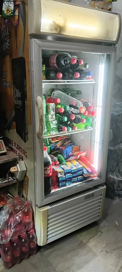 single glass door fridge