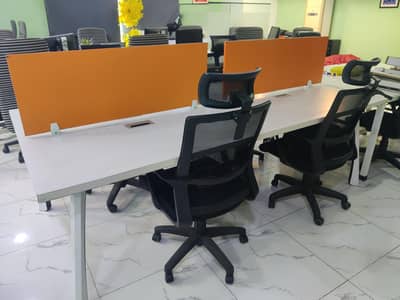 Office Working Table with 4 chairs for 4 person