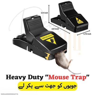 Heavy Duty Mouse Trap 2 Pcs Black ABS