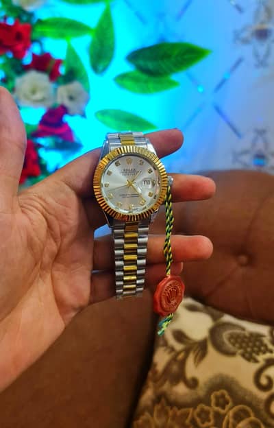 rolex watch for mens gold & silver
