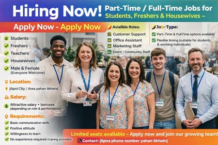 Part-Time / Full-Time Jobs for Students & Freshers – Apply Now