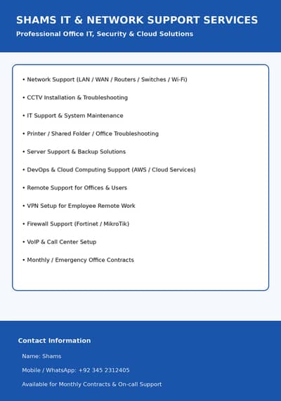 Reliable IT & Network Maintenance – Remote & On-site Support