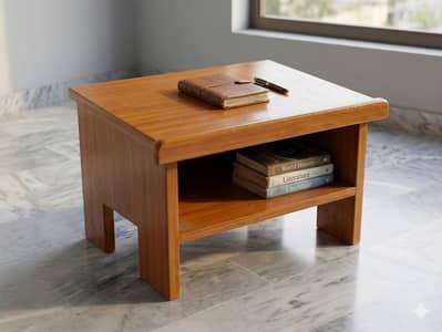 Solid wood multipurpose table with shelf