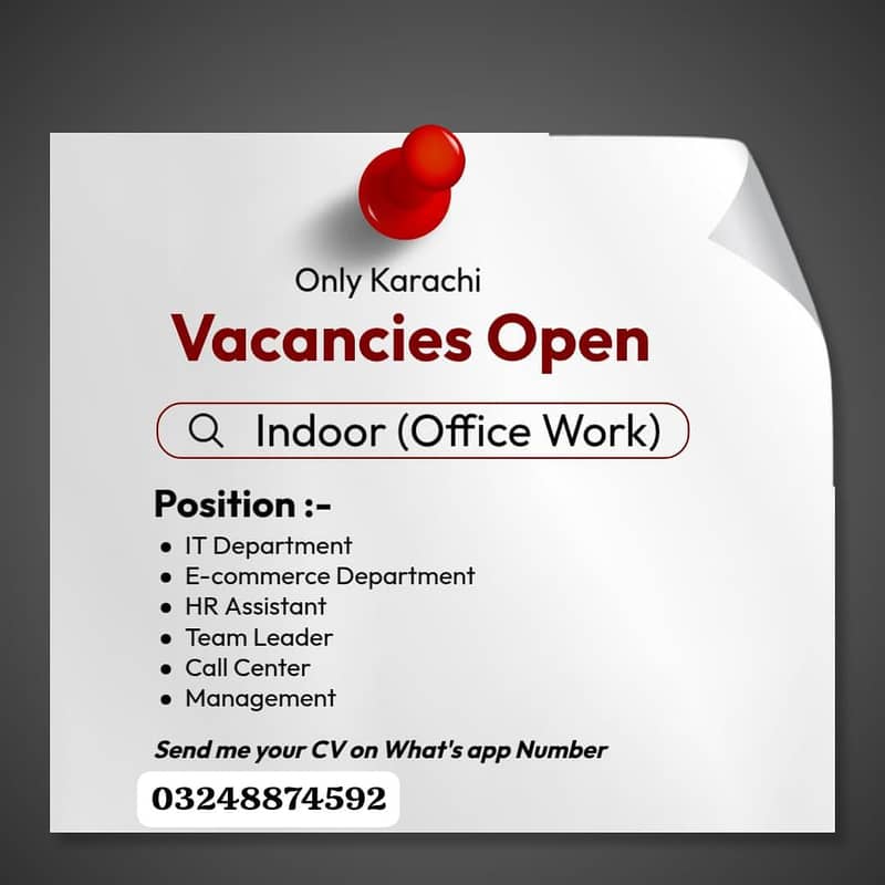 working vecancy available 1