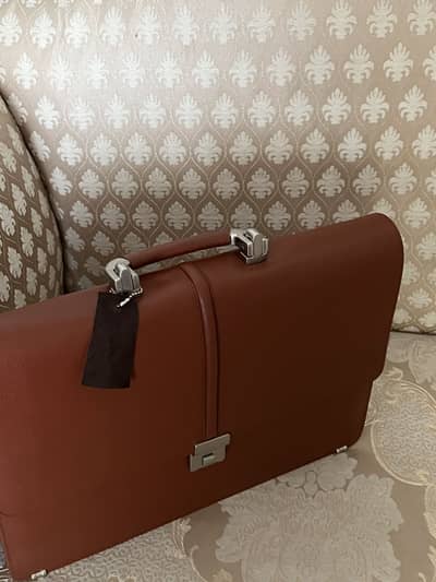 Premium Genuine Leather Diplomat Briefcase - 5 Compartments