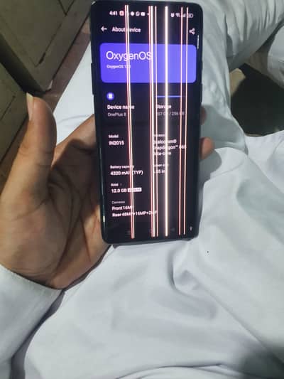 One plus 8 12/256  Dual PTa aprved  Lines in panel