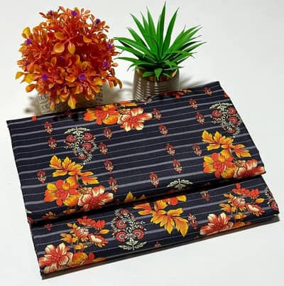 2 Pcs Women Unstitched Cotton Printed Suit