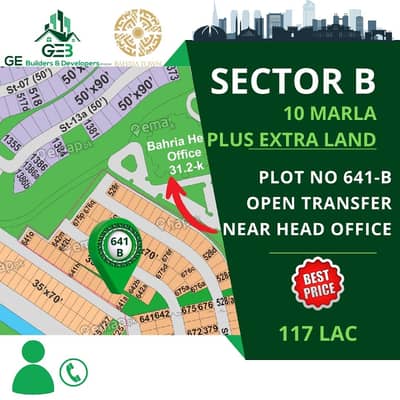 Sector B adjacent 10 Marla Plot For Sale