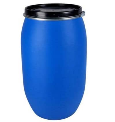 Blue plastic drum
