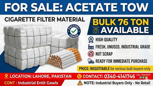 Cigarette Filter Material / Acetate Tow – Bulk 76 Ton Available