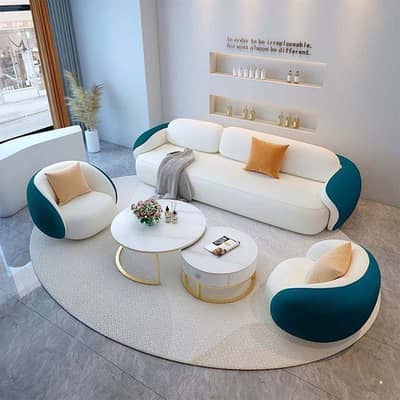 Luxury Modern Curved 5 seater Sofa Set
