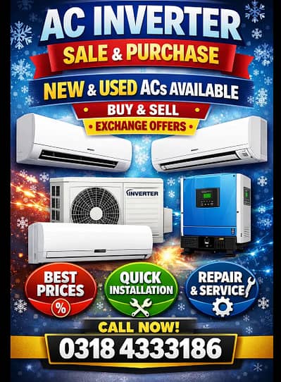 We BUY USED AC & WINDOW AC SPLIT AC Dc Invertor Chiller hume sale Kry