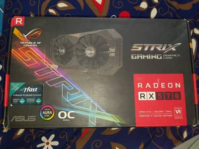 box pack AMD rx 570 4gb Asus ROG strix rgb graphics card 4gb GPU