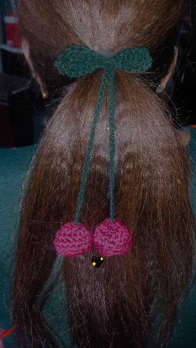 hande made  crochet  hair tie