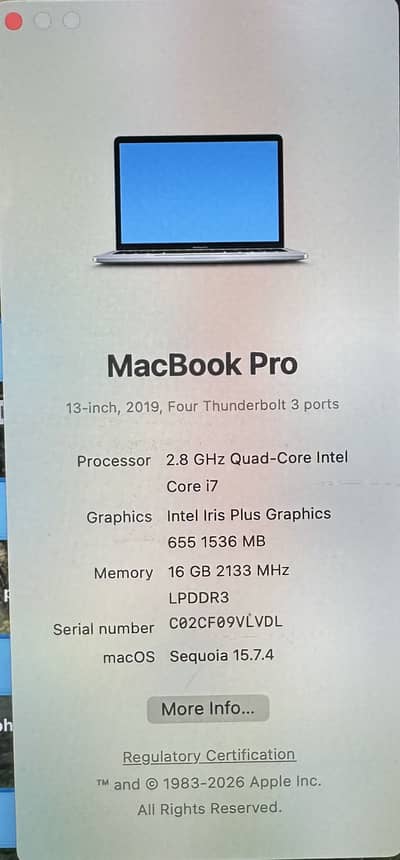 MacBook Pro 2019 Touchbar 13 Inch