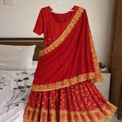 bridle old sharara maxi beautiful red rose colour