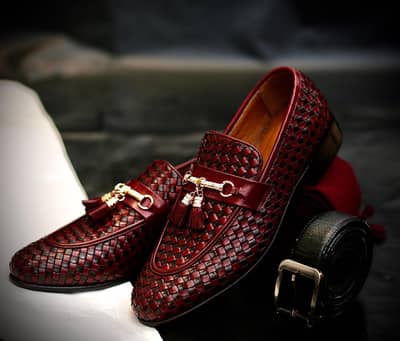 Luxury Handwoven Leather Tassel Loafers for Men