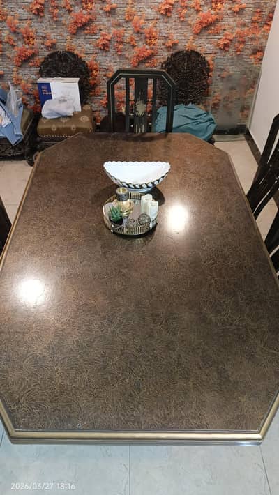 Six Person Complete Dining Set with Wooden Table and 6 chairs