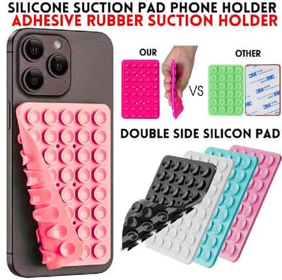 Silicone Suction Pad Phone Holder – Anti-Slip Adhesive Rubber Grip