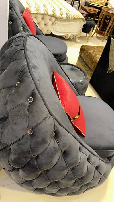 Round sofa set with round table