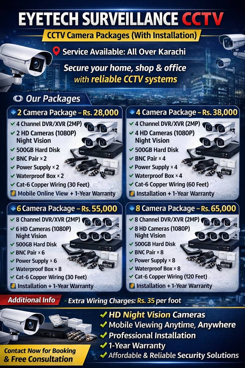 CCTV Camera Installation | CCTV Packages | CCTV Cameras | All Karachi 5