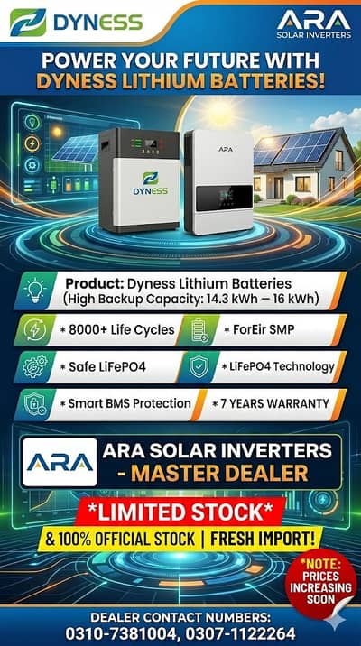 Dyness Lithium Batteries – High Capacity & 7-Year Warranty