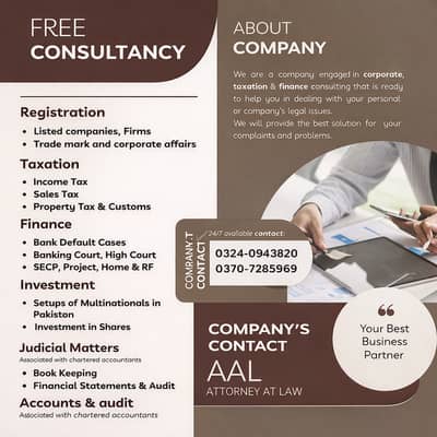 Corporate & Tax Consultancy | SECP Registration | Legal & Financial