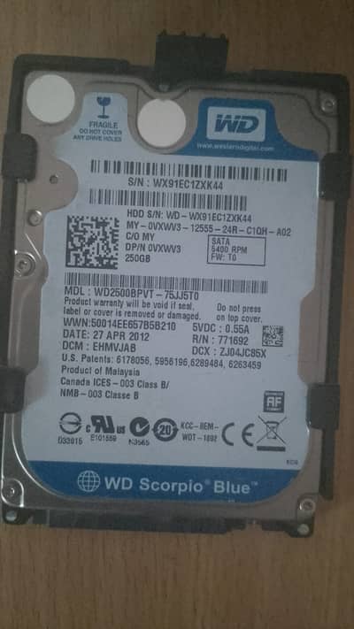 WD 250GB HDD