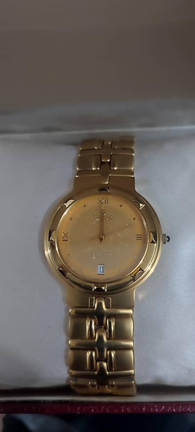 Swistar 22 karat gold plated men's watch